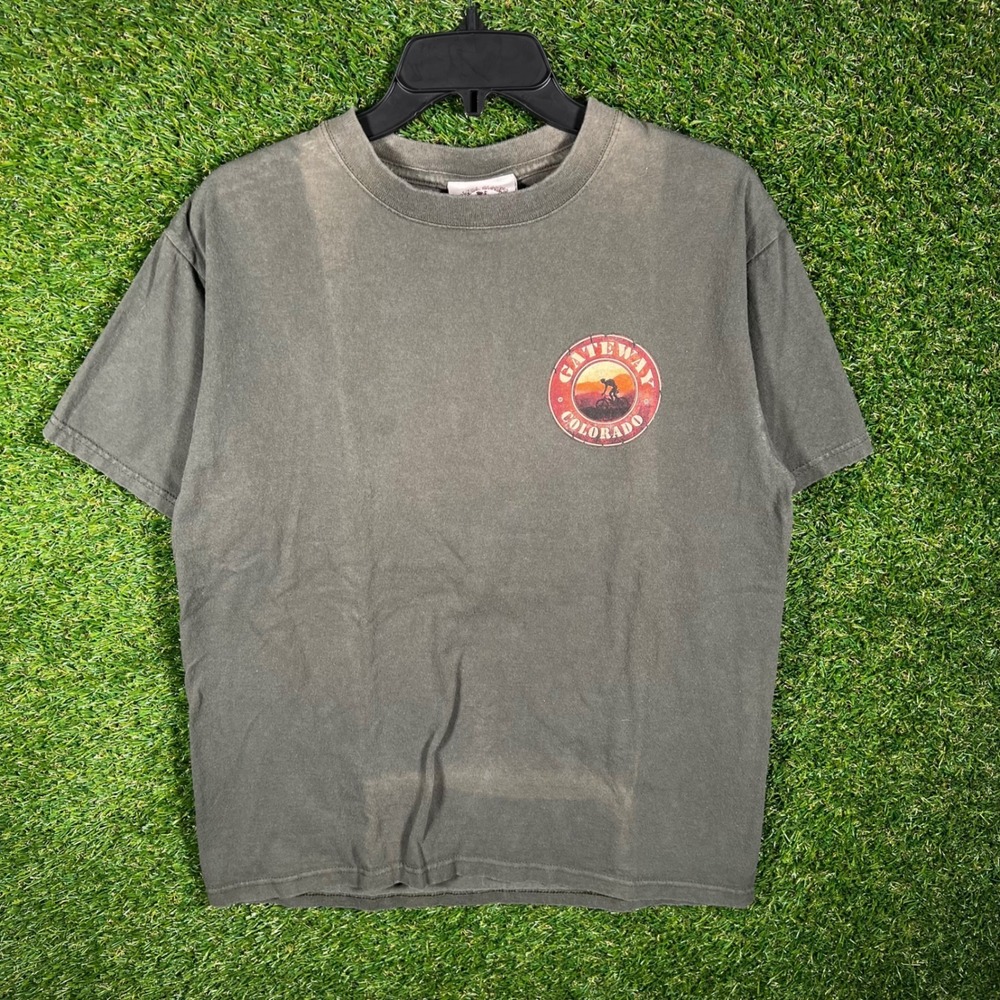 Coastal Classics Gateway Colorado Mountain Biking Graphic Tee Faded Green Mens M